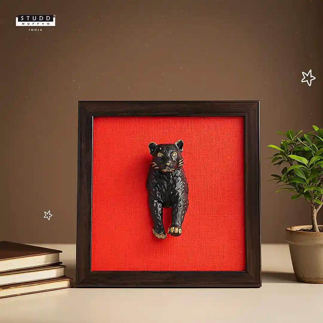 3D Tourmaline Leopard Wall Art [Complimentary Wooden Frame]