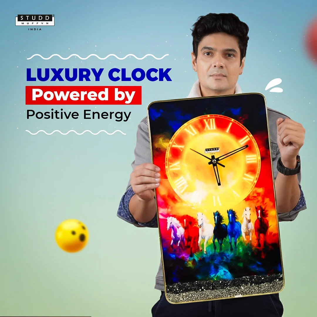 7 Running Rainbow Horses Richie Rich Wall Clock - Image 2