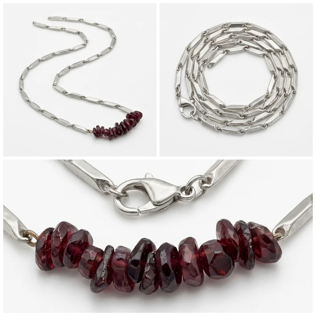 Alchemy Garnet Rice Chain Necklace - Image 3