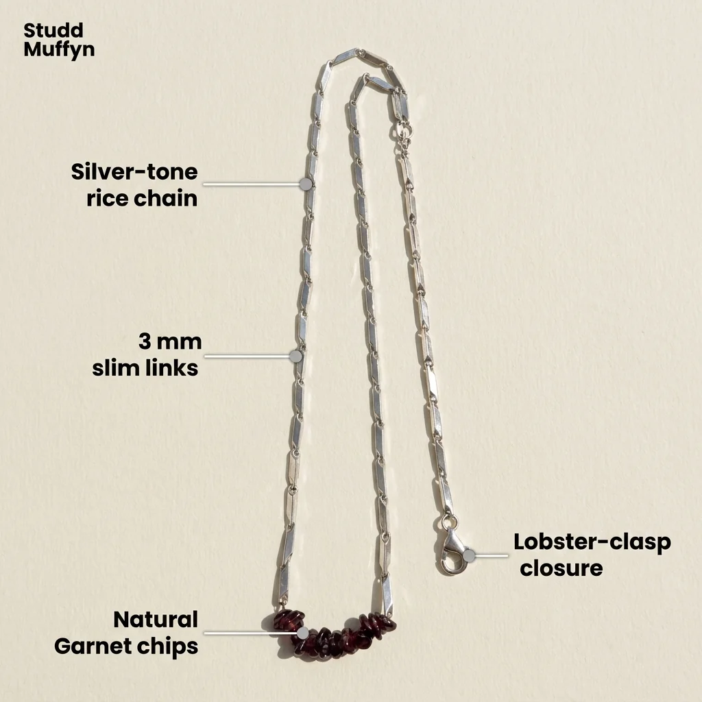 Alchemy Garnet Rice Chain Necklace - Image 4