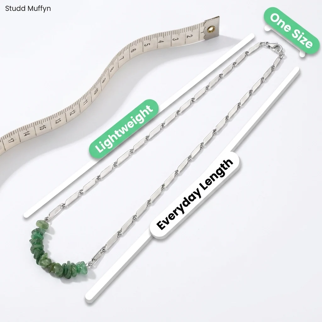 Alchemy Green Aventurine Crystal Rice Chain Necklace - Image 6
