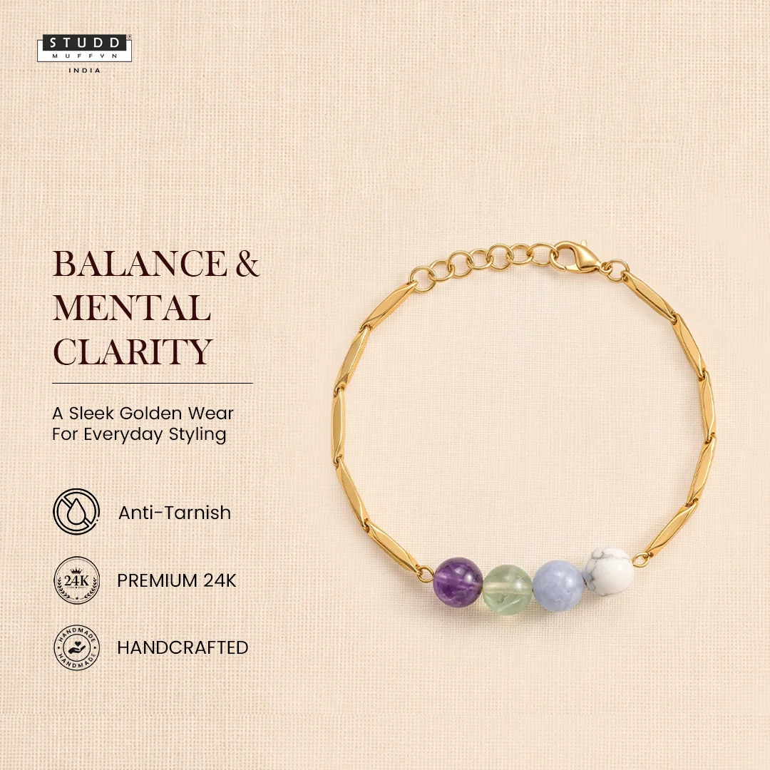 Anxiety Free Rice 24K Gold-Toned Chain Bracelet - Image 6