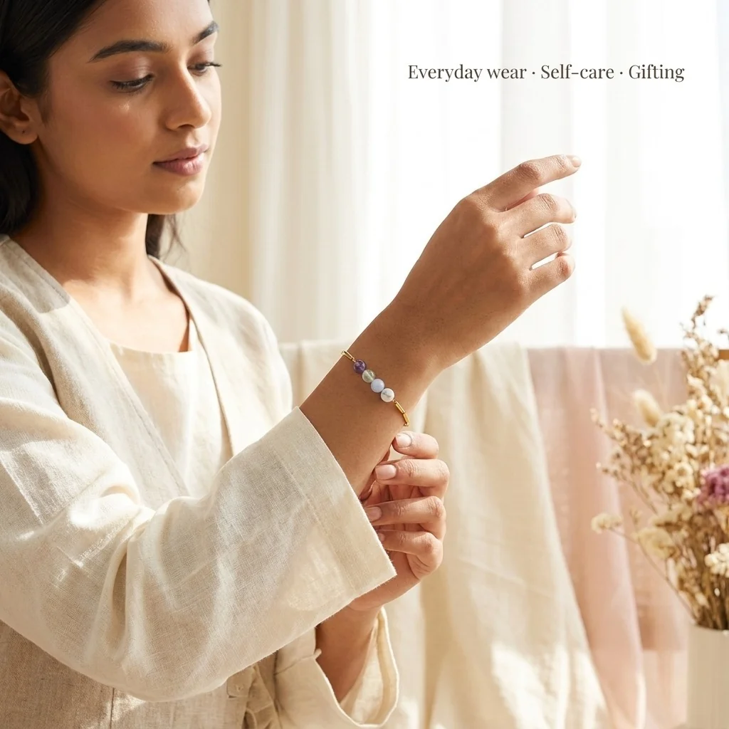 Anxiety Free Rice 24K Gold-Toned Chain Bracelet - Image 8