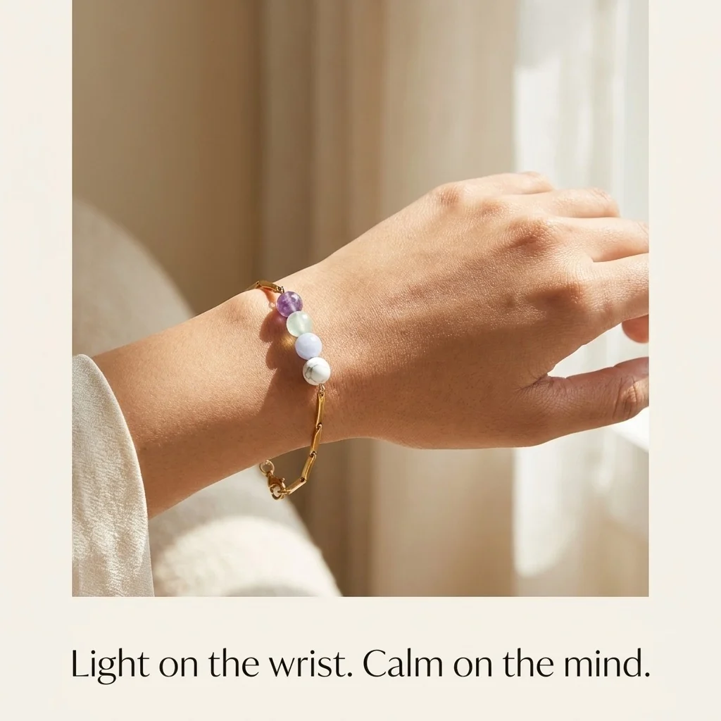 Anxiety Free Rice 24K Gold-Toned Chain Bracelet - Image 9
