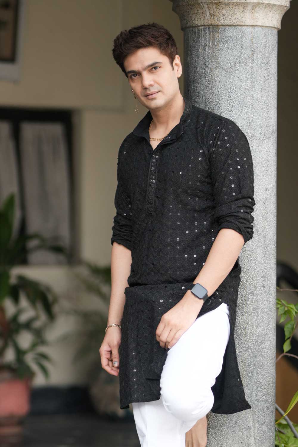 Black Chikankari Kurta - Image 2