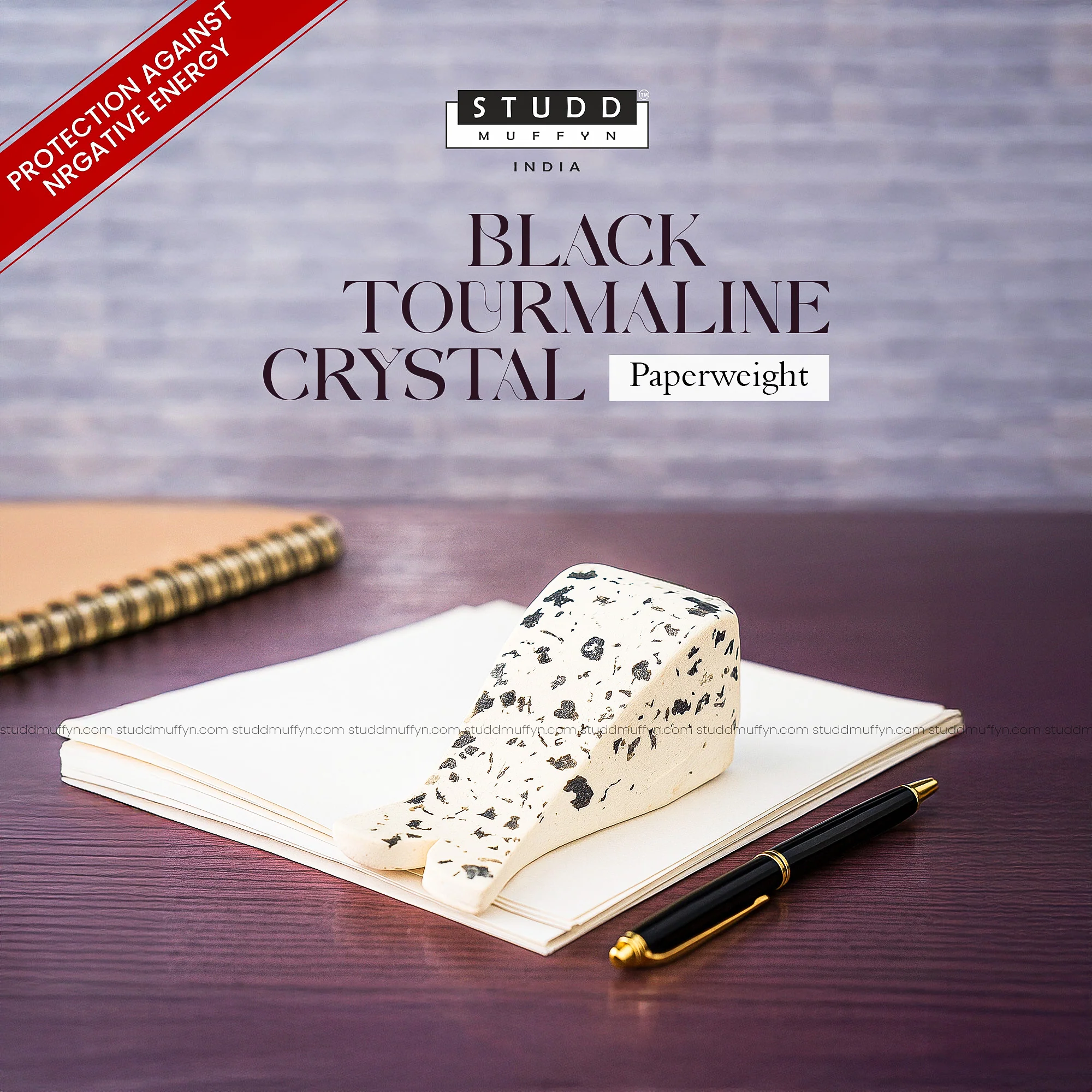 Black Tourmaline Crystal Paperweight
