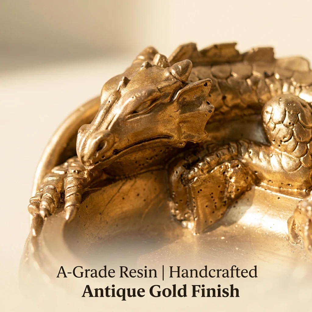 Dragon Treasure Money Bowl — Antique Gold Prosperity Décor - Image 3