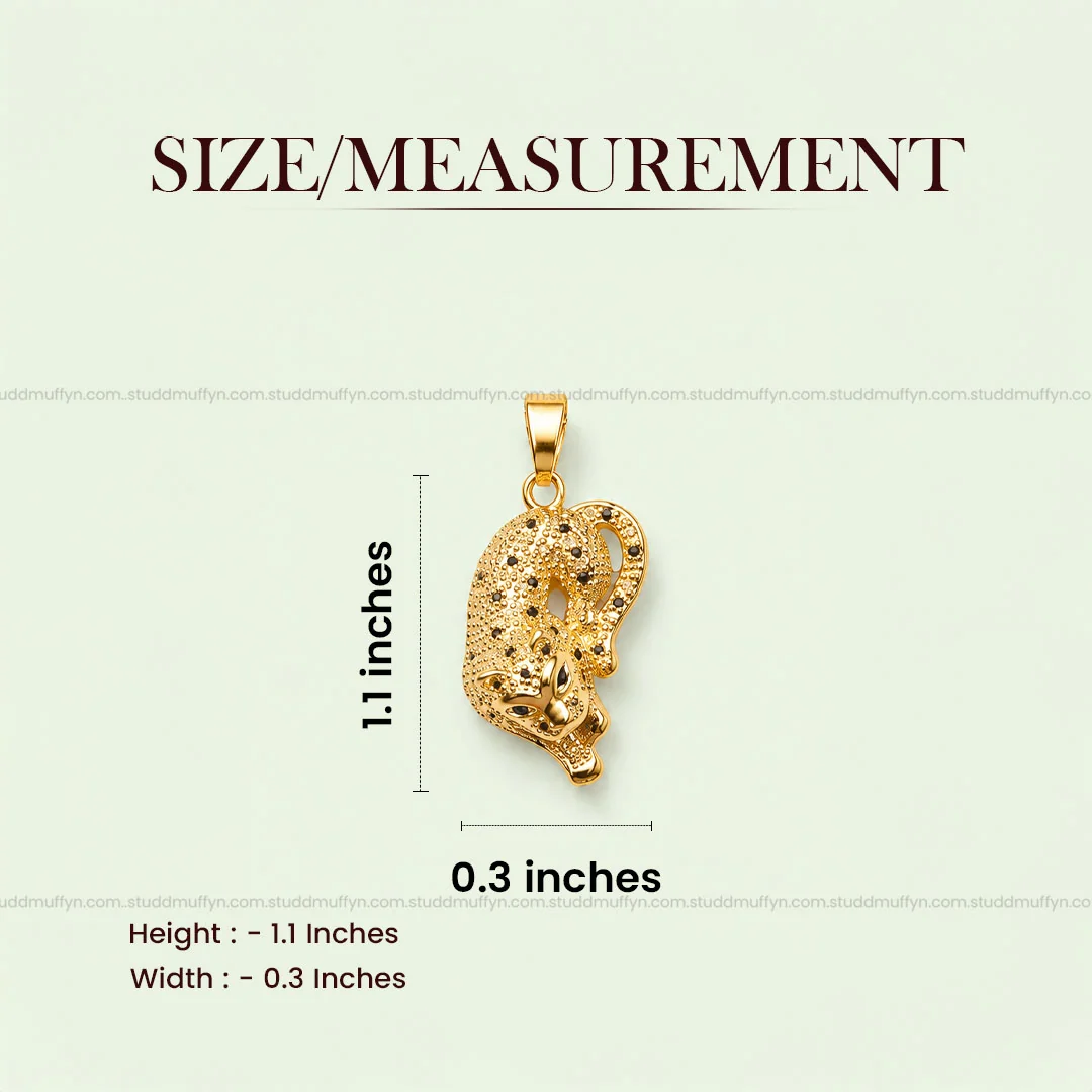 Fierce Tiger Pendant - 24k Gold Toned - Image 3