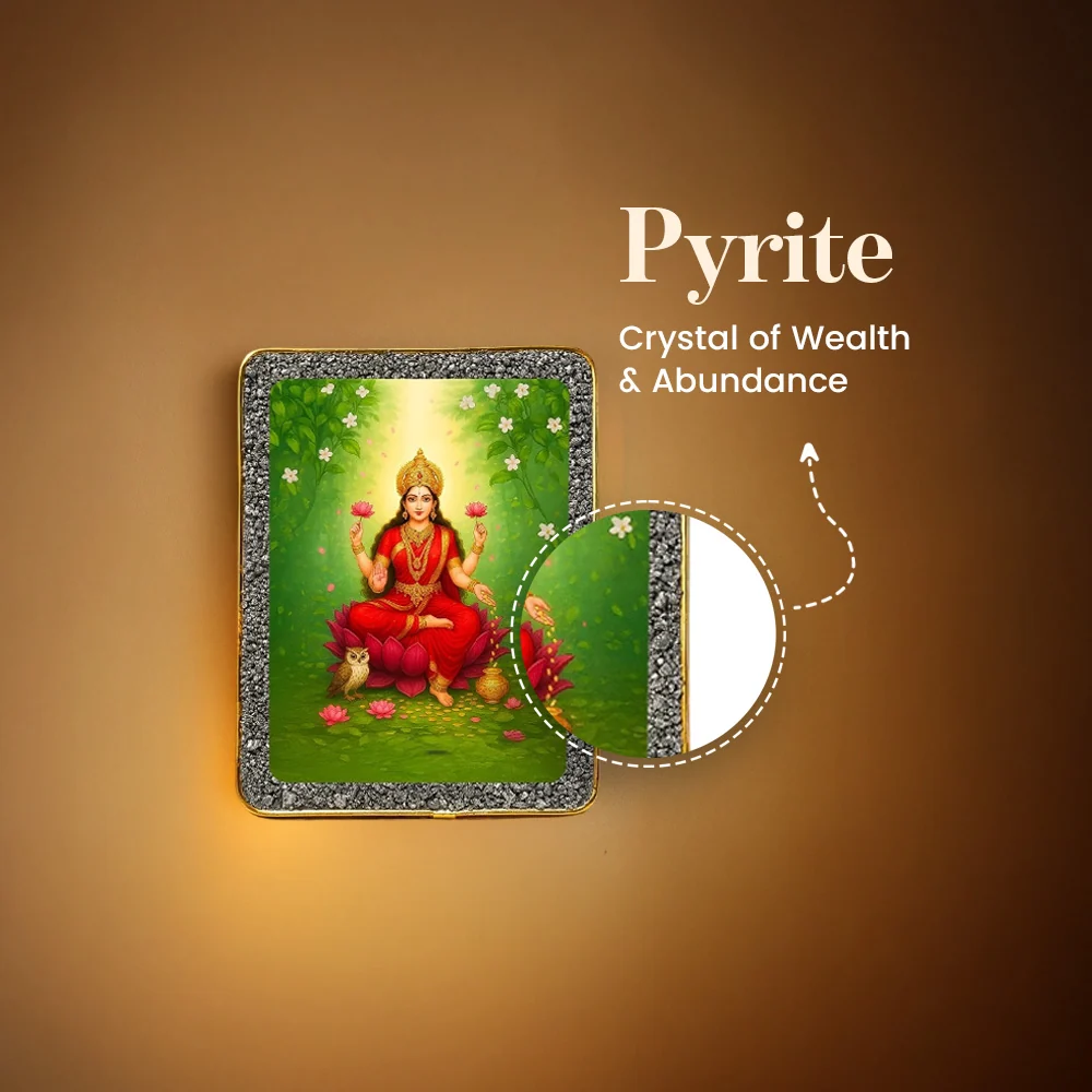 Goddess Lakshmi Pyrite Plate [Rectangle shape] - Image 4