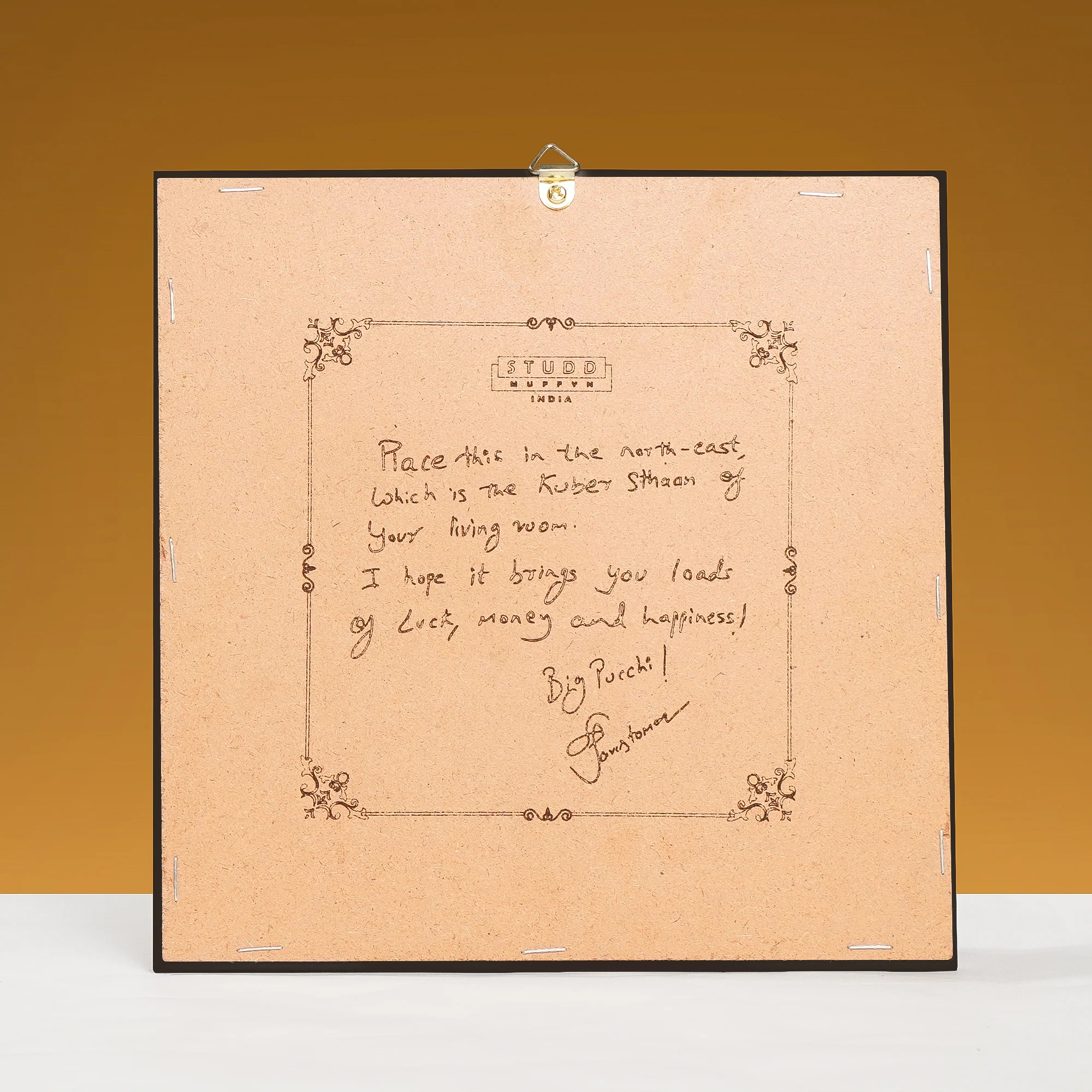 Goddess Lakshmi Pyrite-Selenite 3D Plate (Complimentary wooden frame) - Image 7