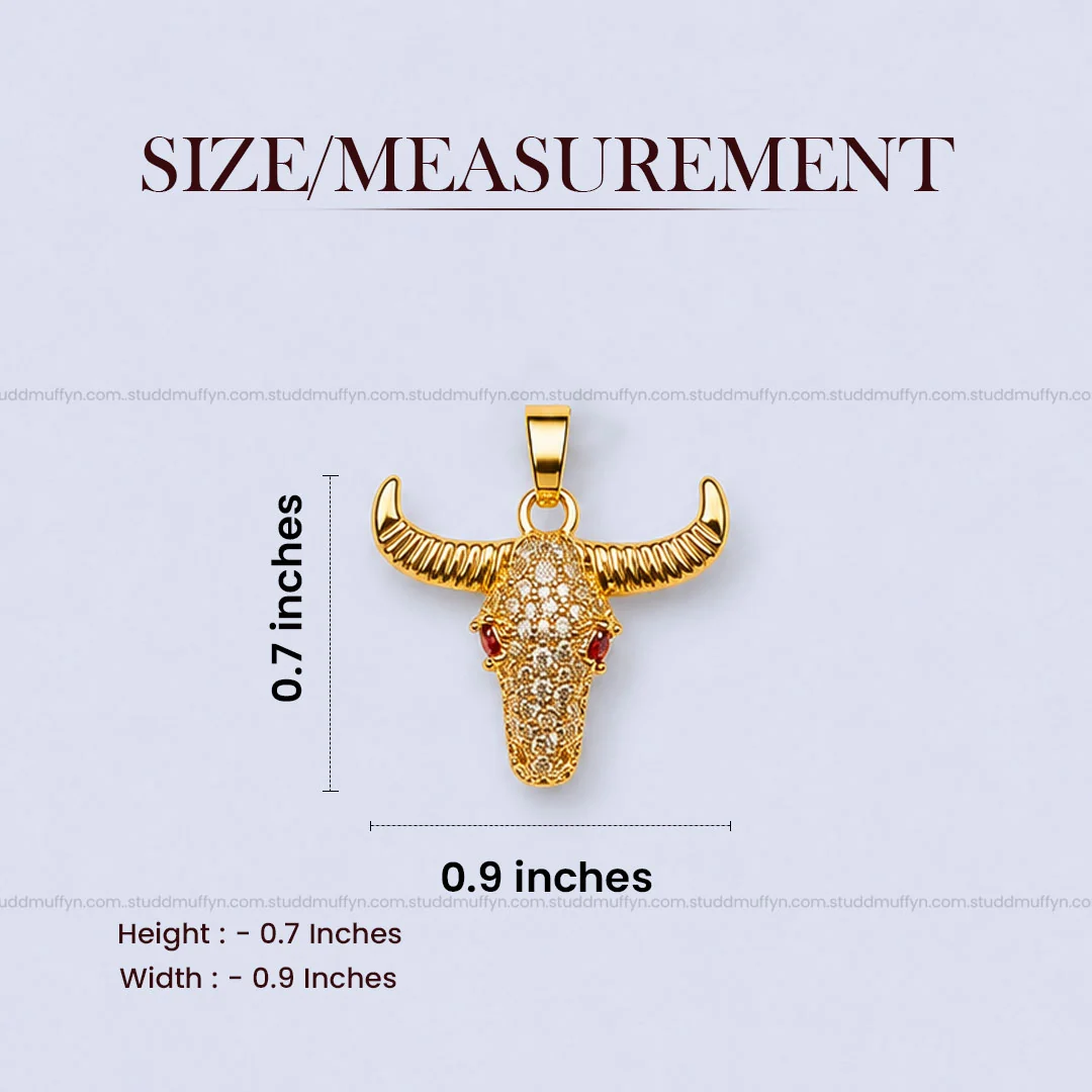 Guardian Bull Pendant - 24k Gold Tone Plated [ Gold Chain ] - Image 11