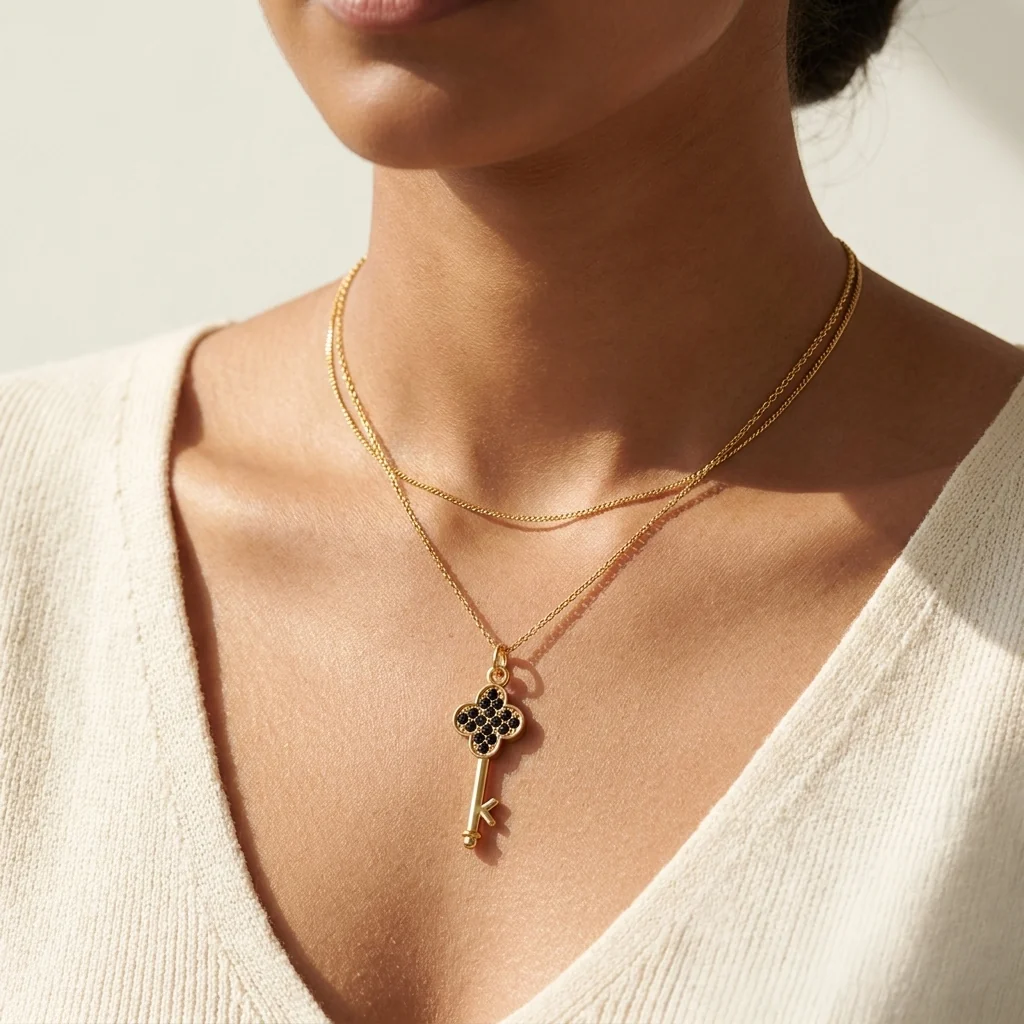 Key Pendant - 24K Gold Tone - Image 6