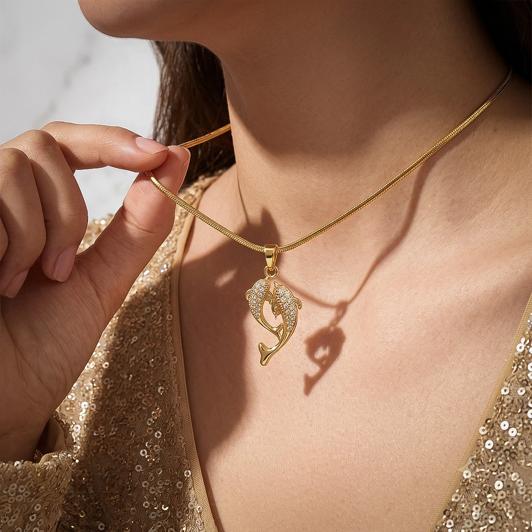 Aqua of Koi Fish Pendant - 24K Gold Plated - Image 14