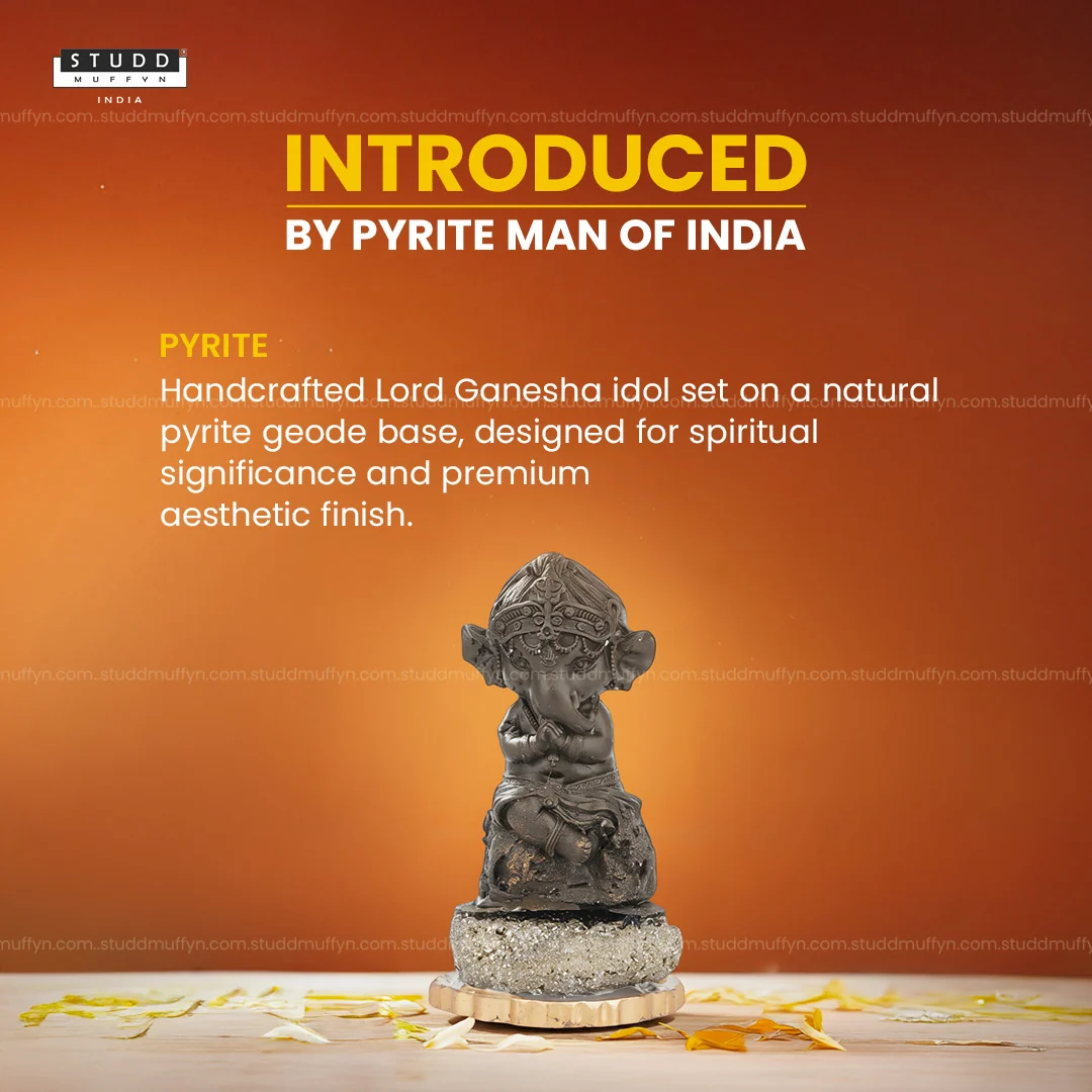 Lord Ganesha on Pyrite Geode I Miniature Series - Image 2