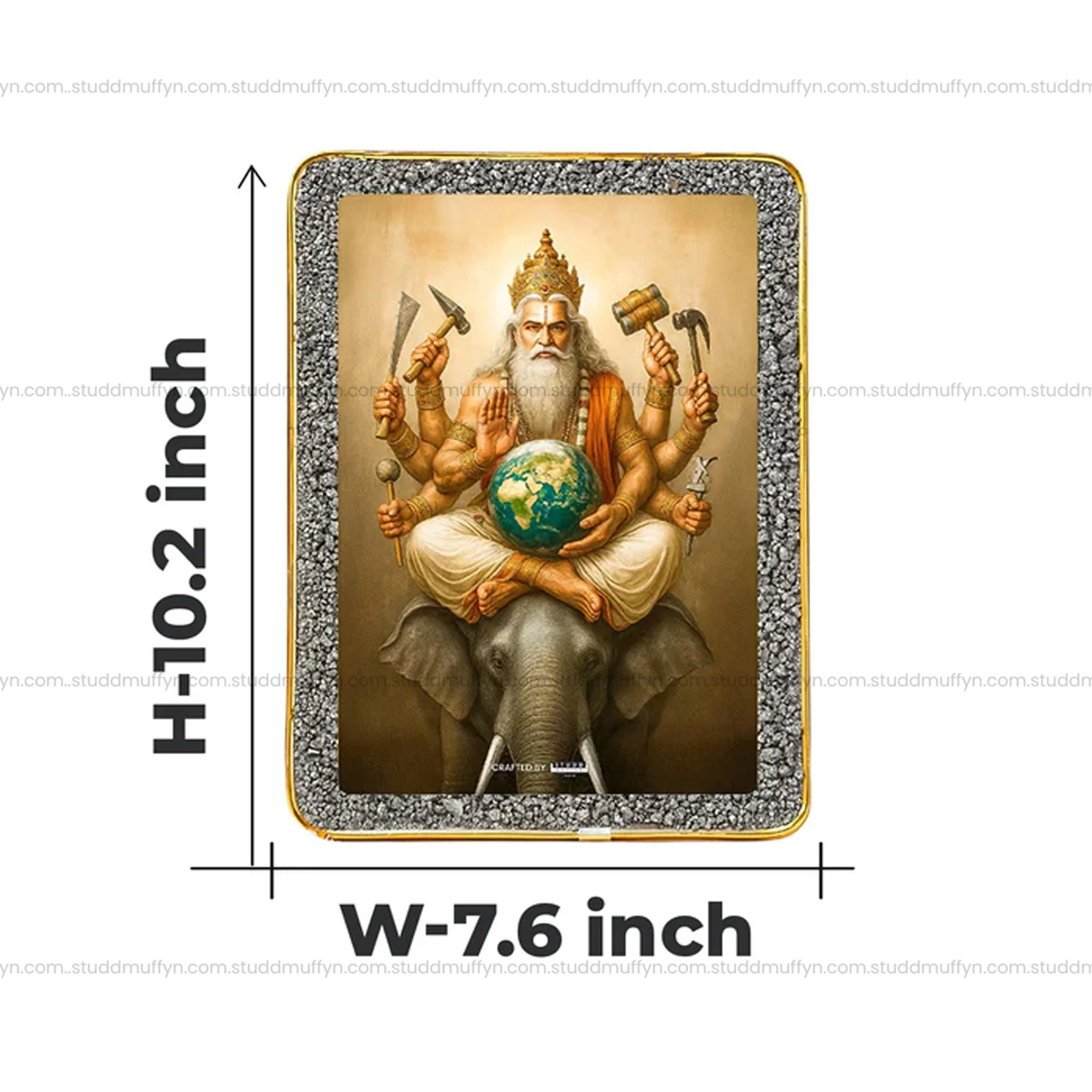 Lord Vishwakarma Pyrite Plate [Rectangle Plate] - Image 7