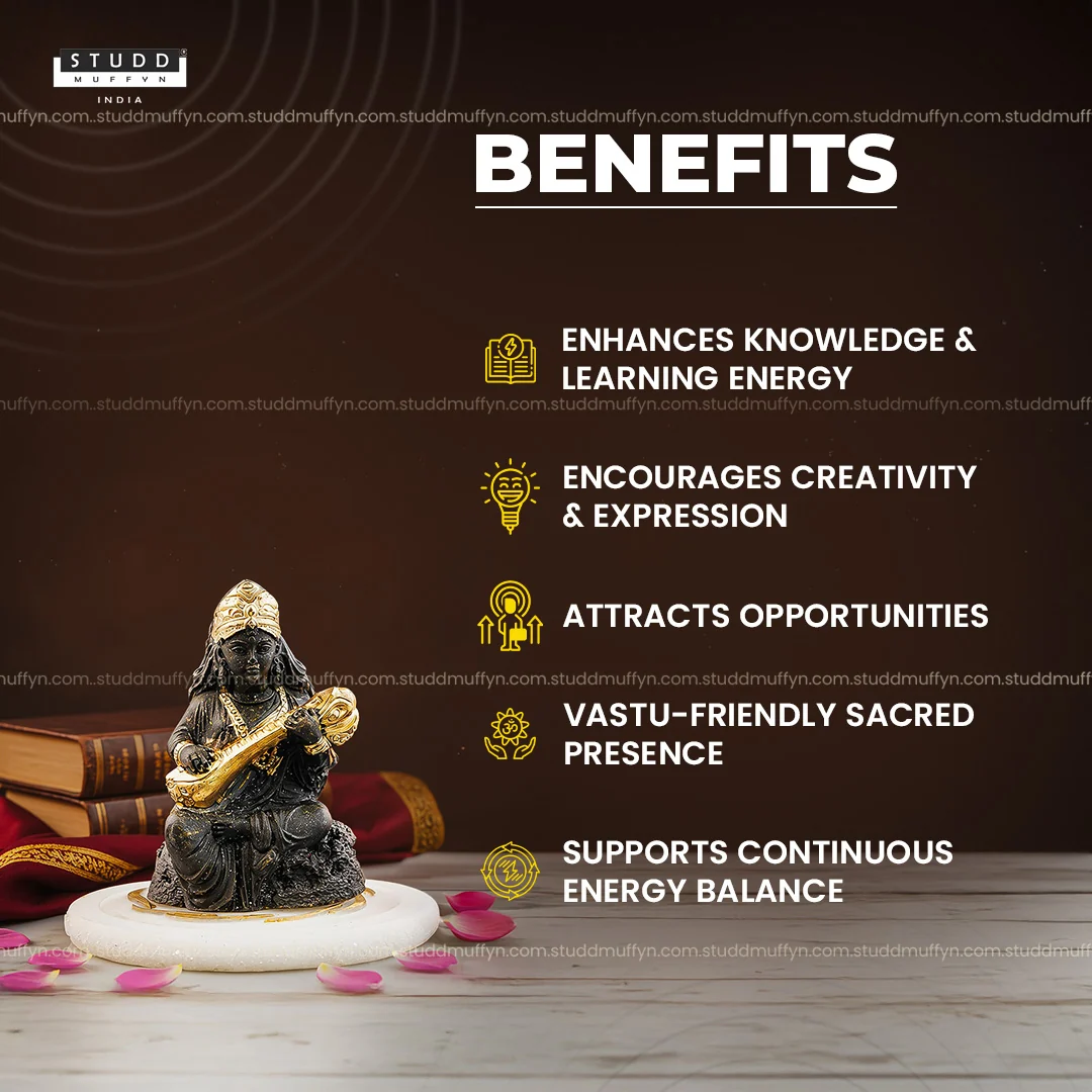 Pyrite Goddess Saraswati on Selenite Coaster I Miniature Series - Image 3
