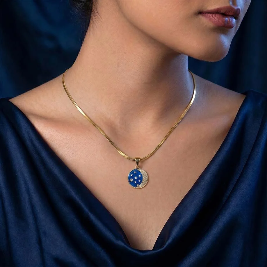 Moon of Transformation Crystal Pendant - 24K Gold Plated - Image 10