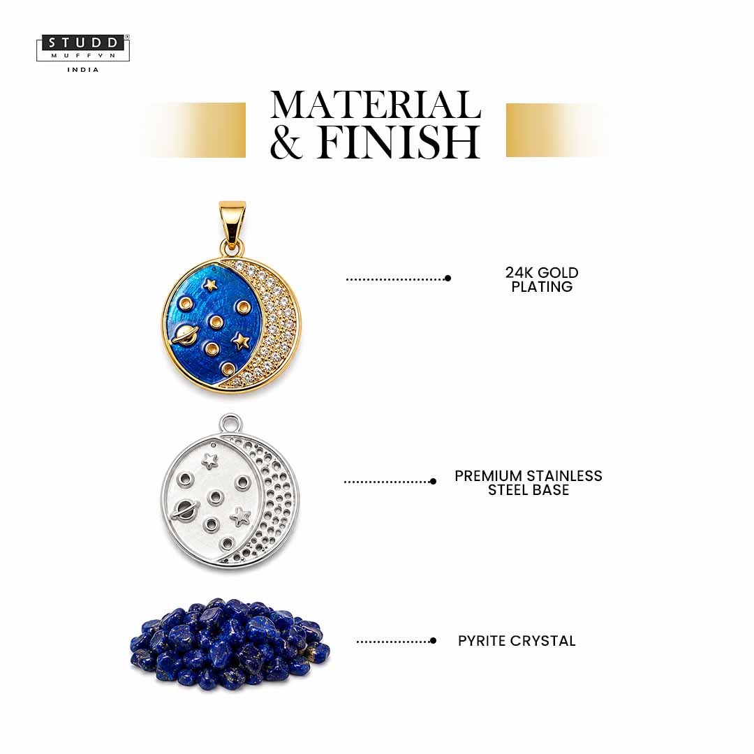 Moon of Transformation Crystal Pendant - 24K Gold Plated - Image 3