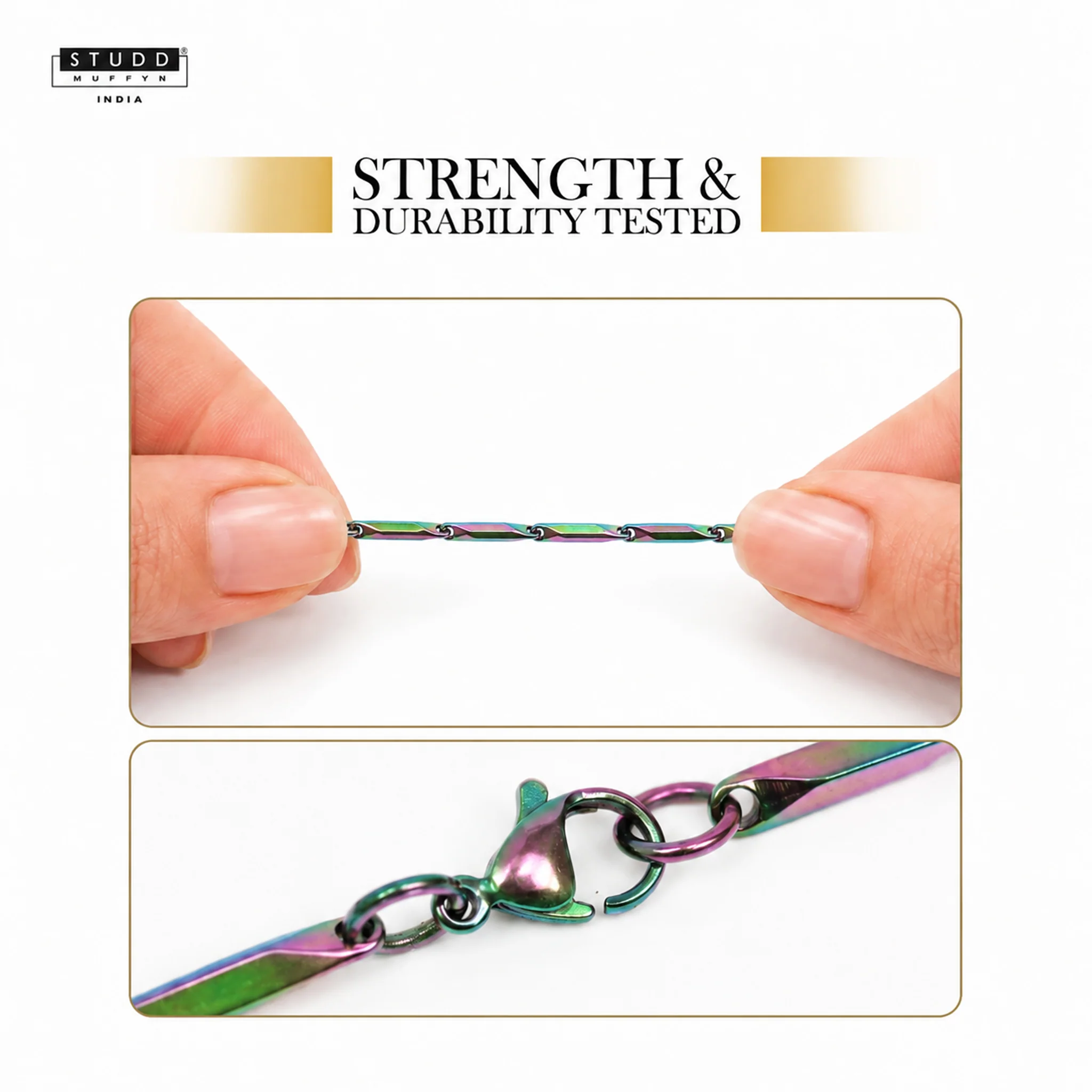 Multi-Coloured Rice Chain 3MM - Image 5