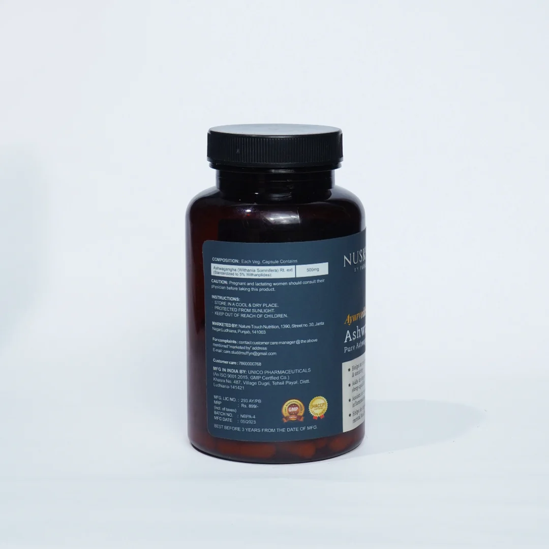 Nuskhe by Paras Ayurvedic Ashwagandha Pure Ext for Men and Women -60 Veg Capsules - Image 7