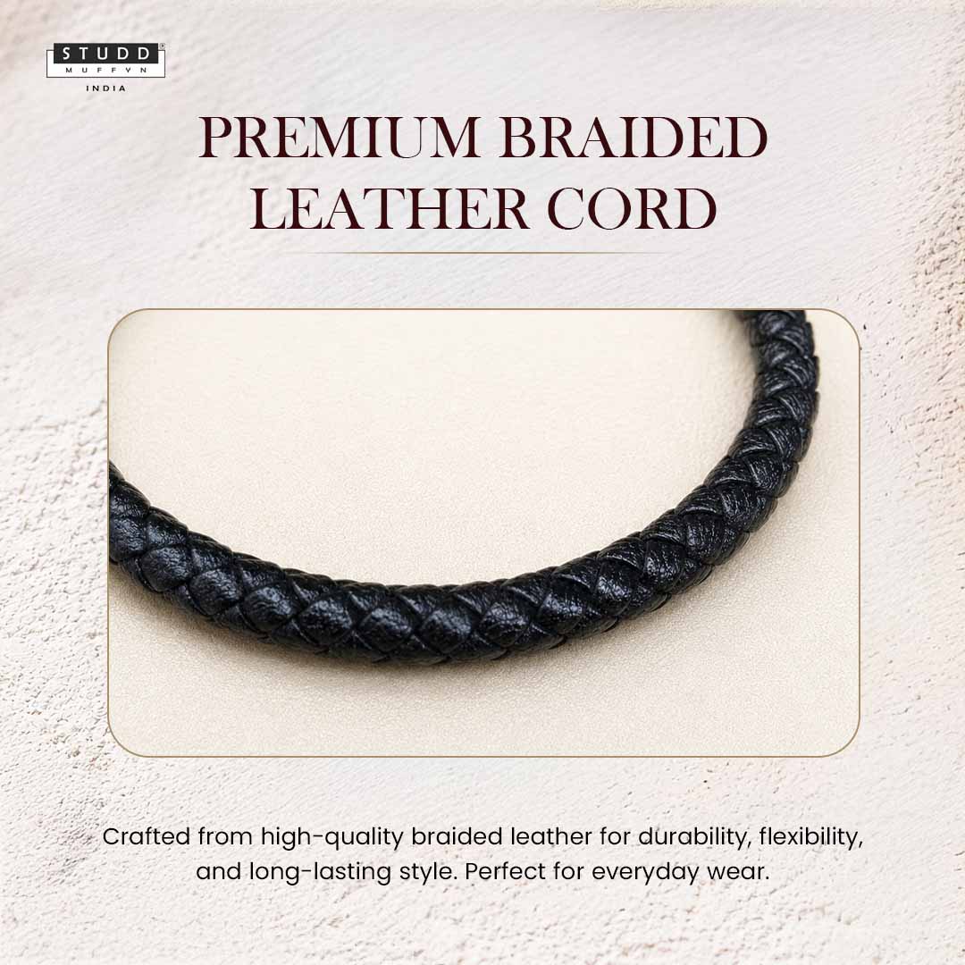 Obsidian Stretchable Leather Bracelet - Image 3