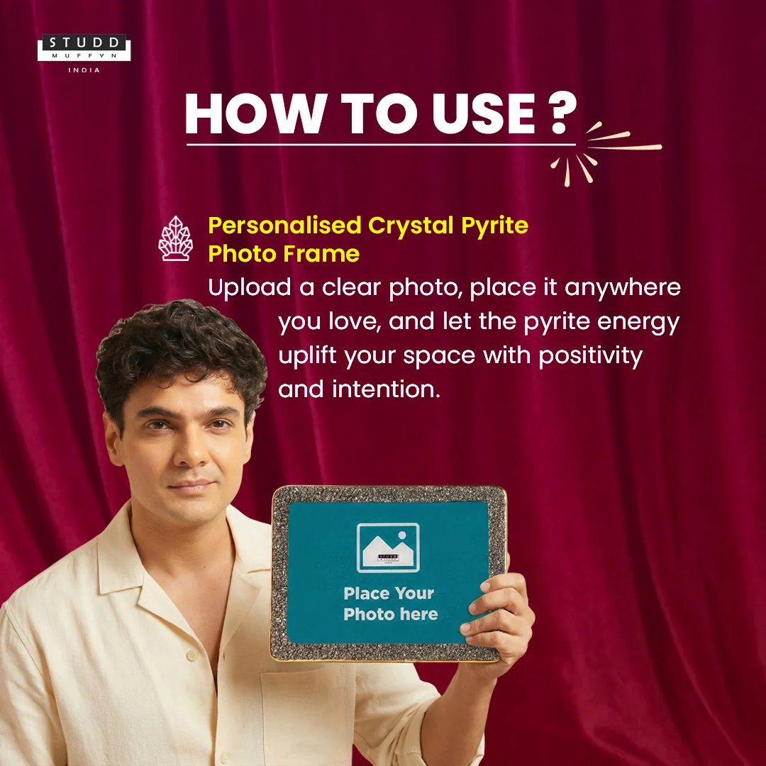 Personalised Pyrite Crystal Photo Frame [Rectangle Shape] - Image 5