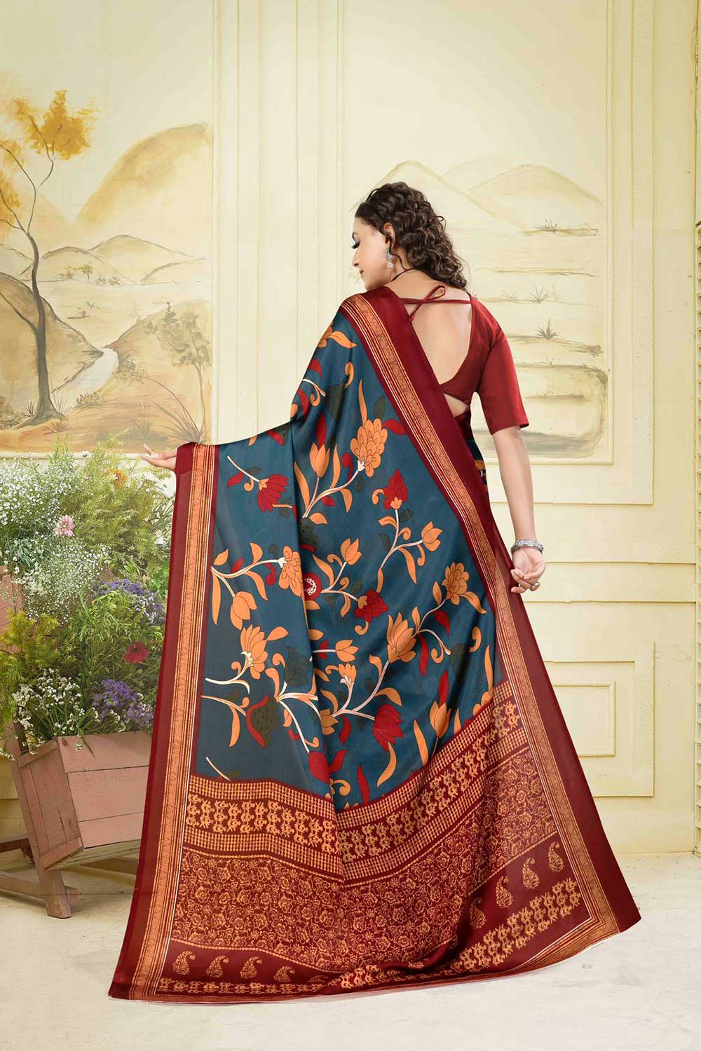 Pushpavatika | Hydrophobic | Water Repellent Stain Free Saree - Image 9