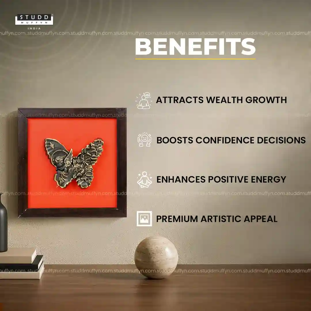 Pyrite 3D Angel-Butterfly Wall Art [Complementary Wooden Frame] - Image 3