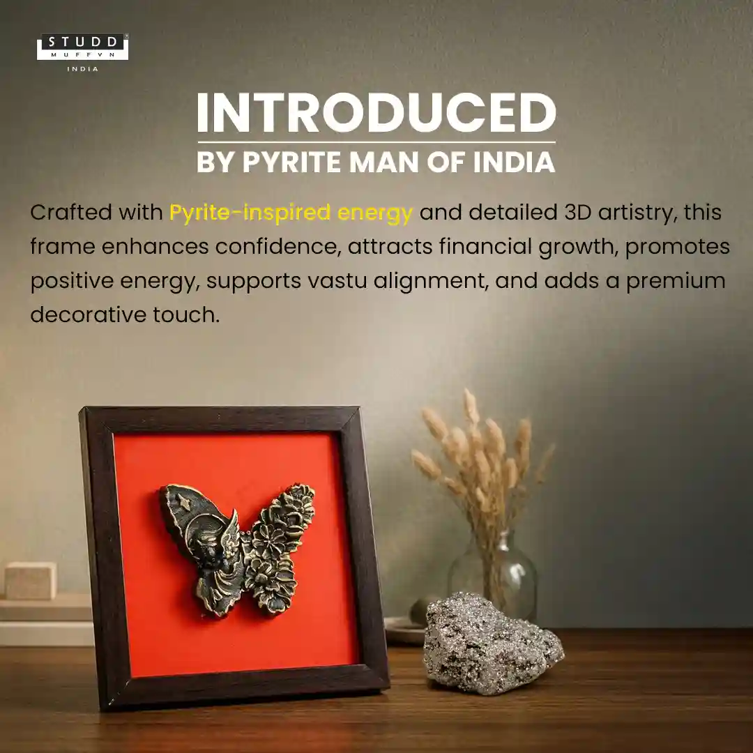Pyrite 3D Angel-Butterfly Wall Art [Complementary Wooden Frame] - Image 4
