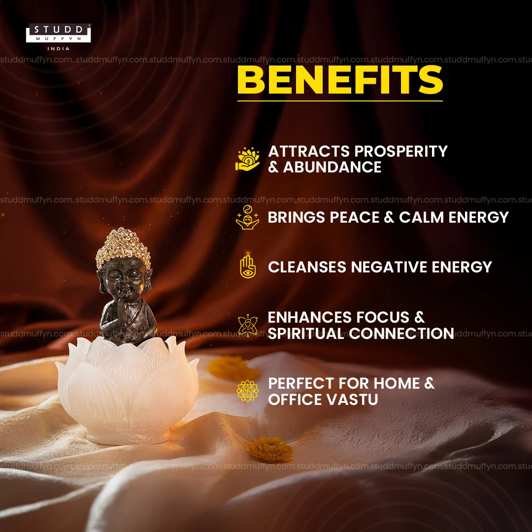 Pyrite Baby Buddha on Selenite Lotus - Image 4