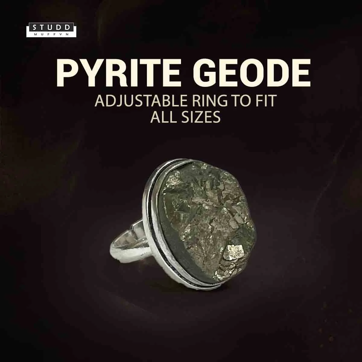 Gems Of Prosperity ( Pyrite Geode ring & Black Tourmaline Pendant (Without Chain) ) - Image 6