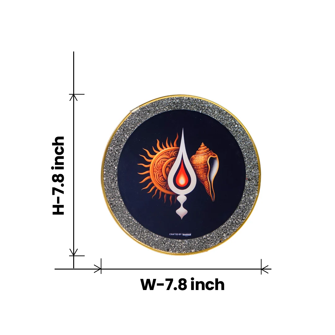 Pyrite Shankh Surya Tilak Plate [Round Plate] - Image 7