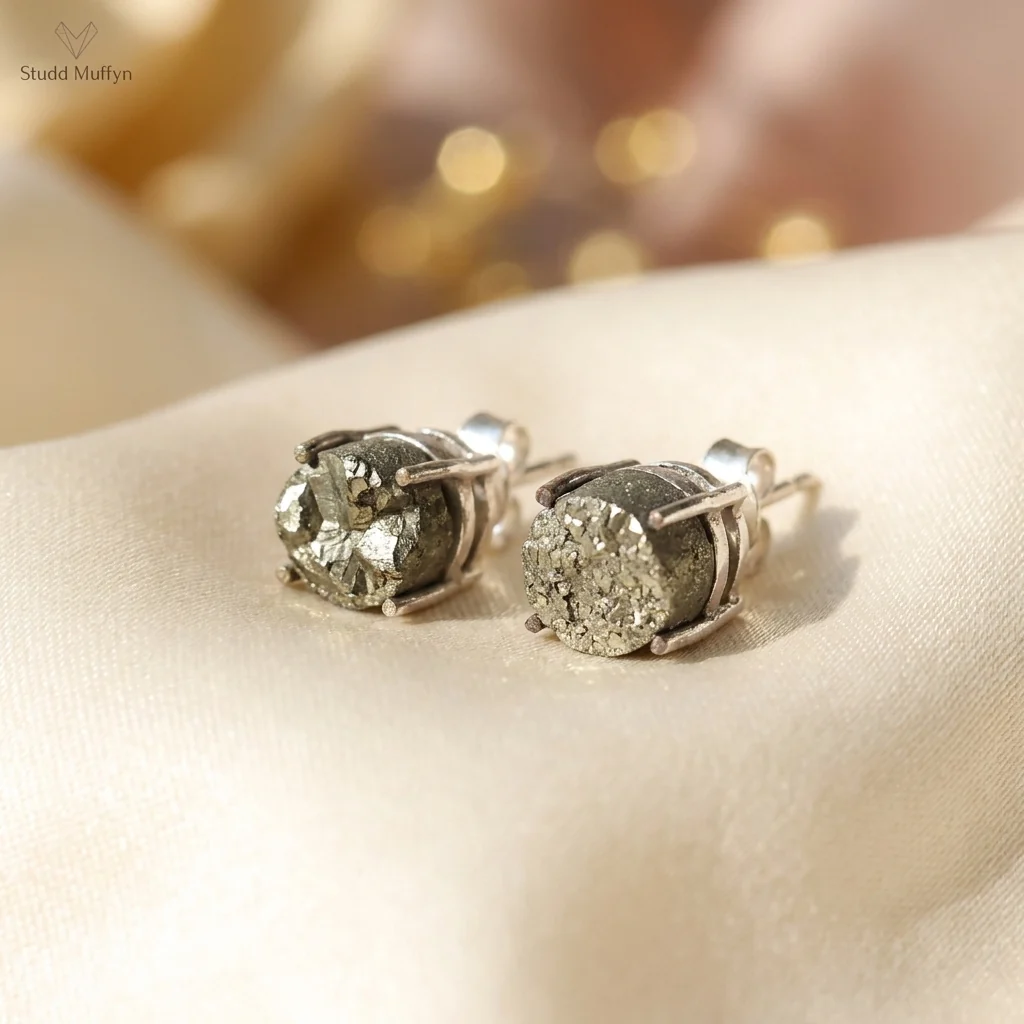 Pyrite Studd Earrings - Image 6