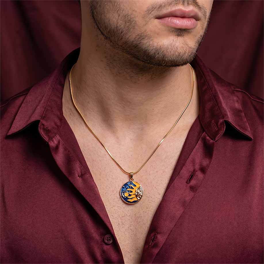 Radiant Surya Crystal Pendant - 24K Gold Plated - Image 7