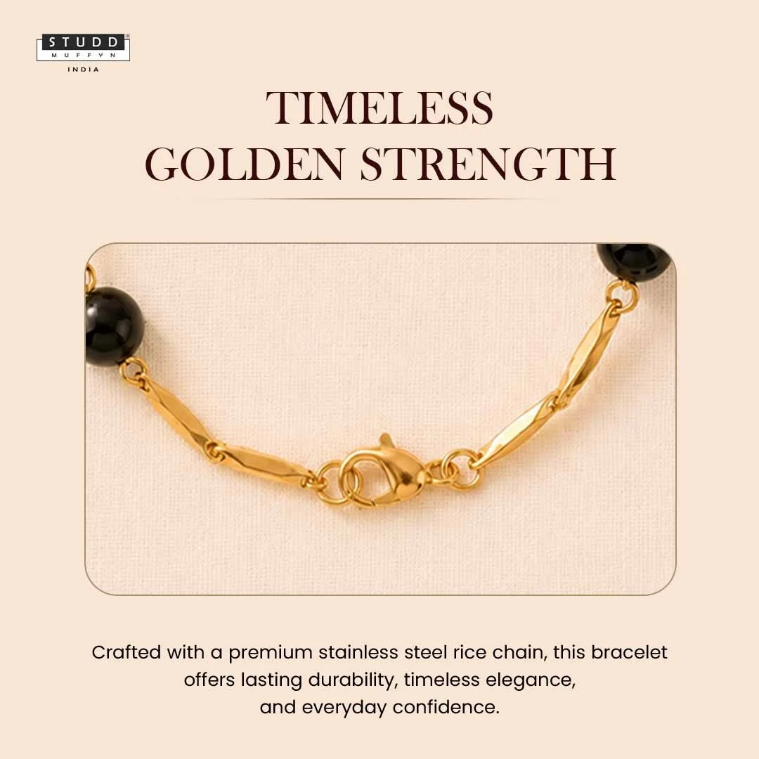 Richie Rich Beaded Rice 24K Gold-Toned Chain Bracelet - Image 4