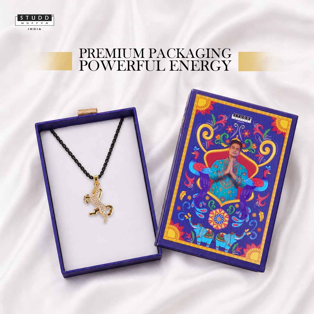 Ride Your Destiny Horse Pendant - 24k Gold Tone Plated [Black Chain] - Image 8