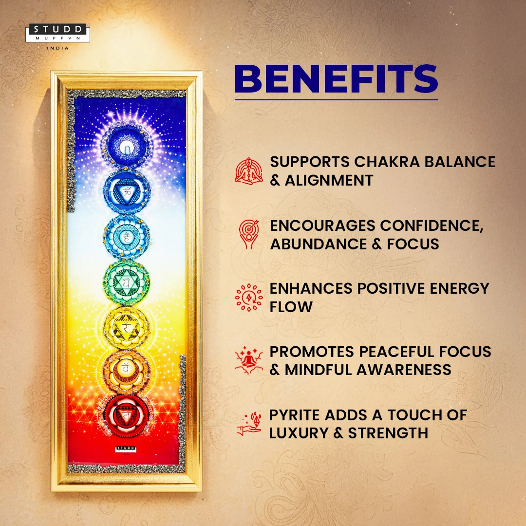 Seven Chakras Pyrite Frame - Image 4