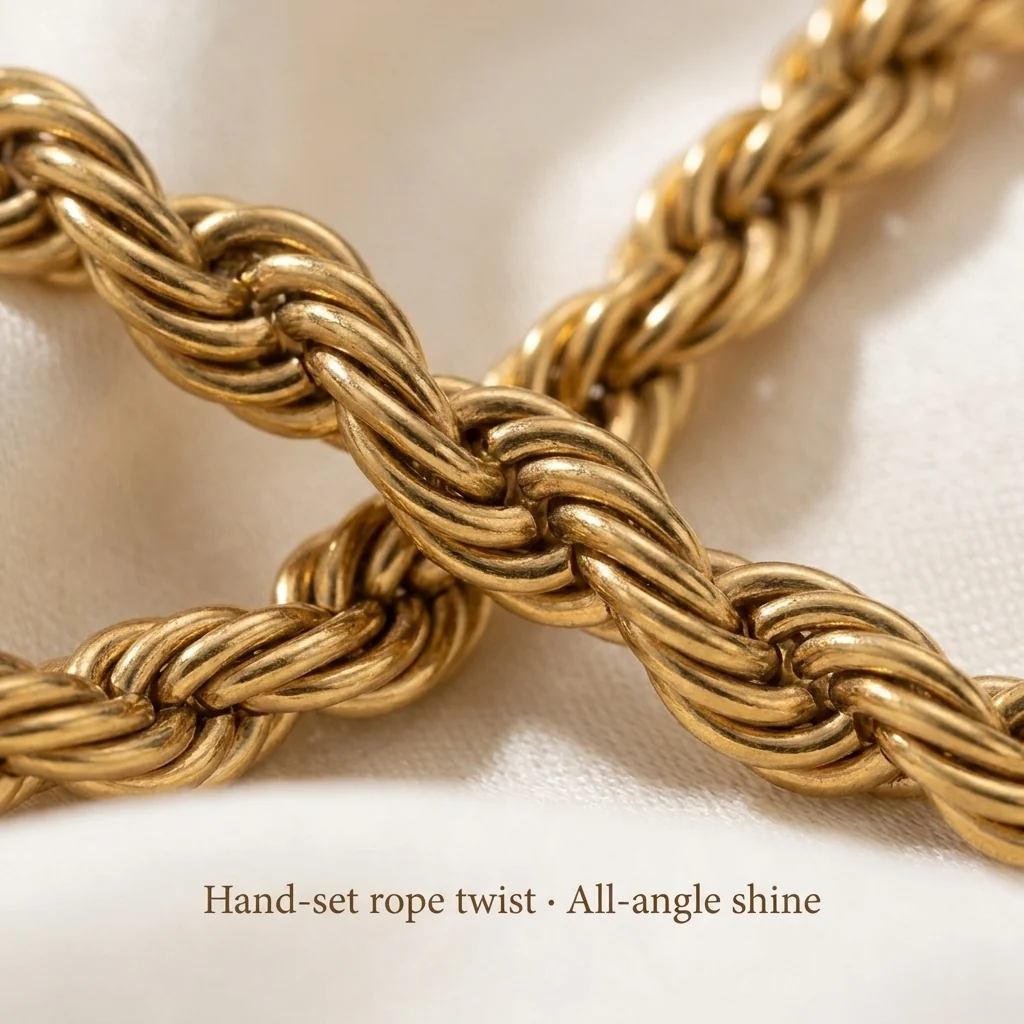 Signature Rope Chain Combo — Gold-Toned Chain & Bracelet Set - Image 4