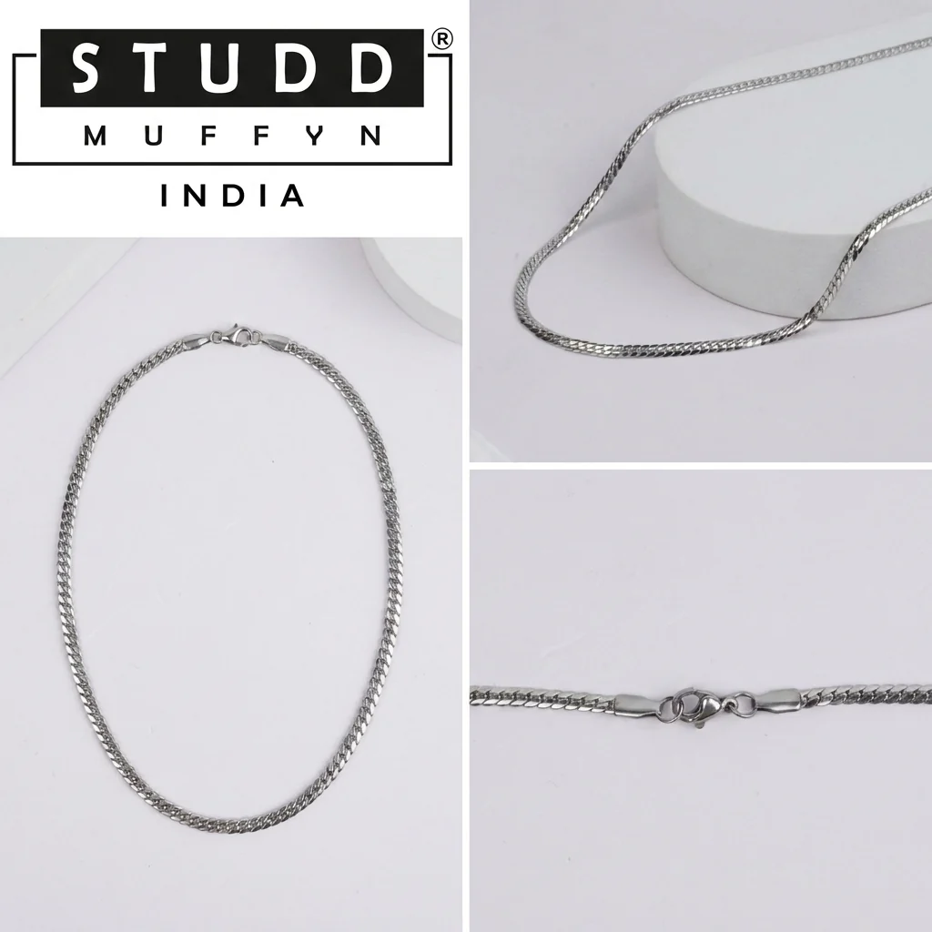 Silver Flat Curb Chain ( 55cm ) 3MM - Image 11