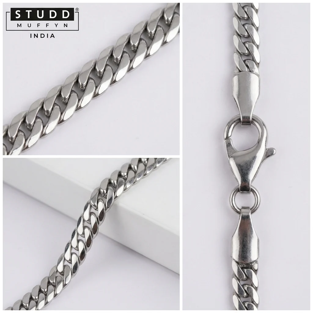 Silver Flat Curb Chain ( 55cm ) 3MM - Image 6