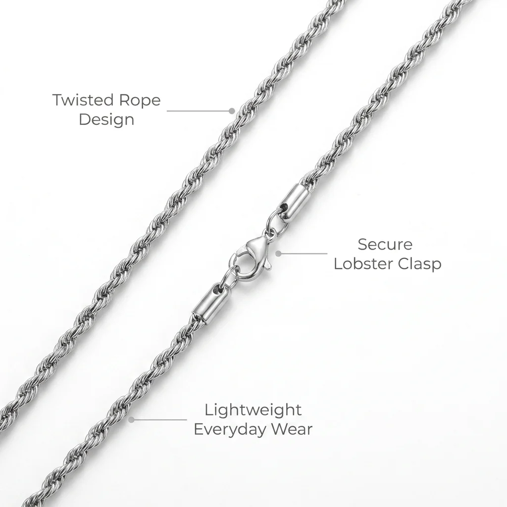 Signature Silver Rope Chain [ 55cm ] - Image 7
