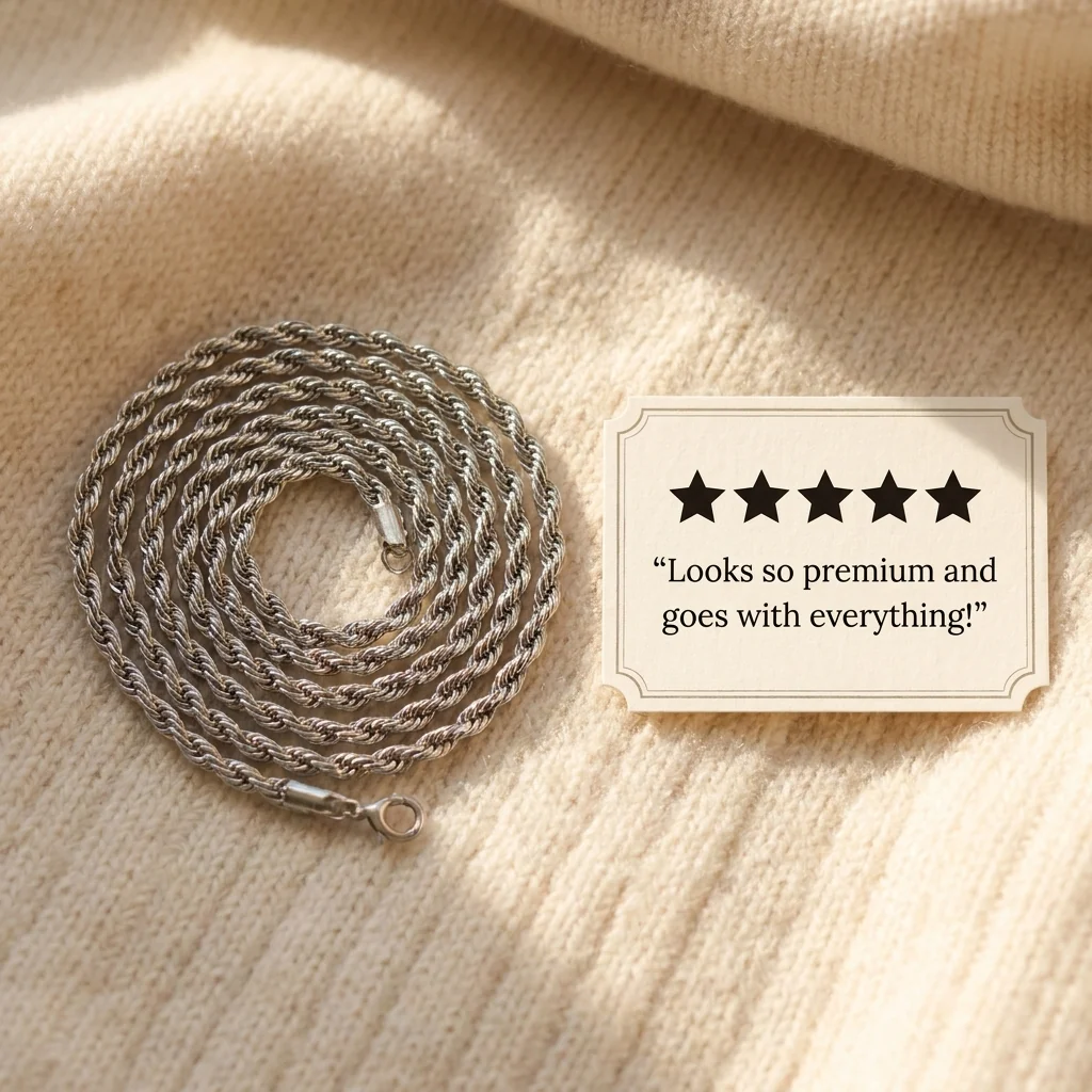 Signature Silver Rope Chain [ 55cm ] - Image 9