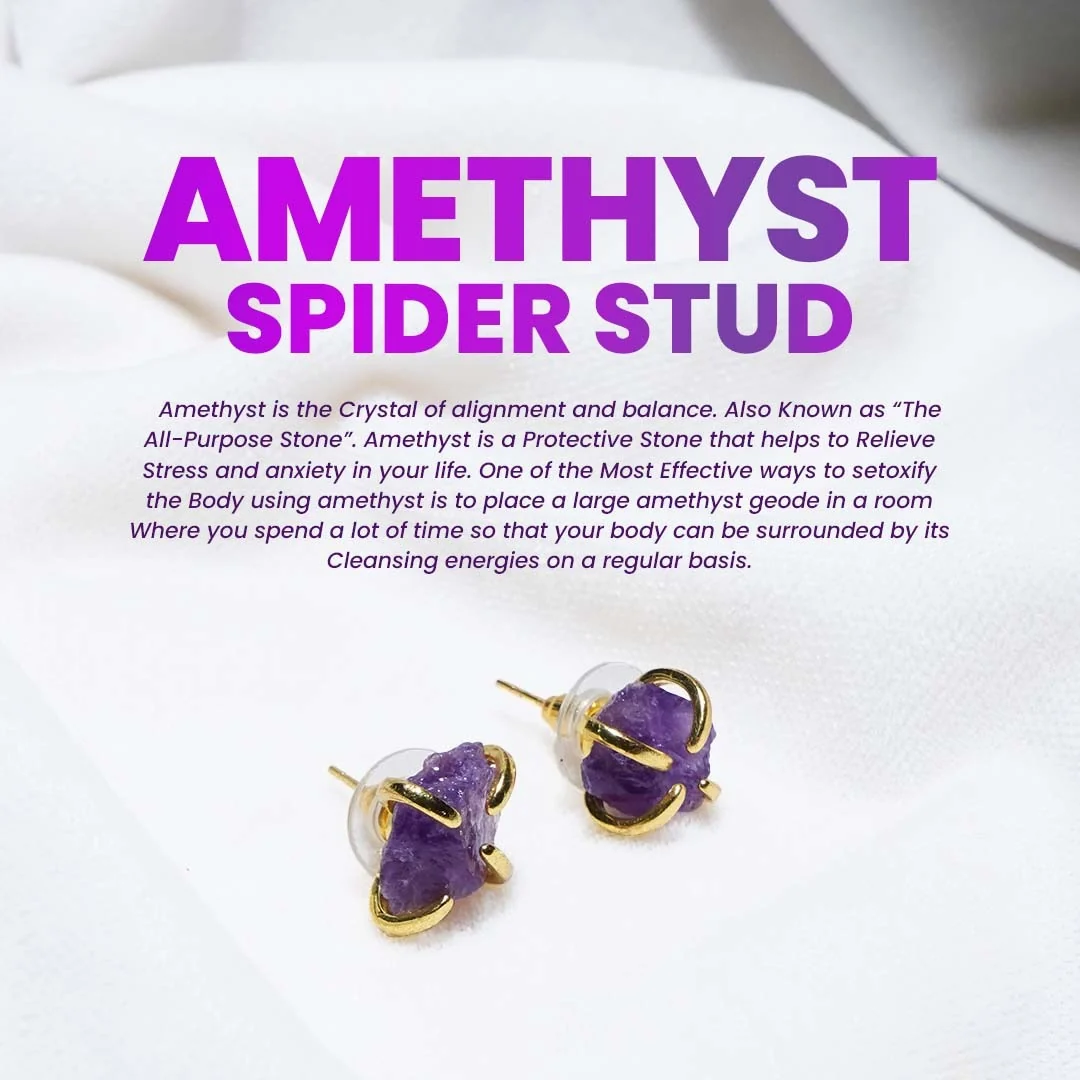 Amethyst Spider Studs - Image 2