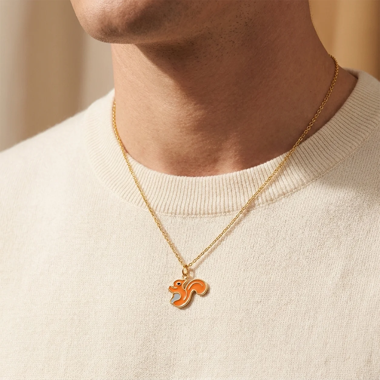 Squirrel Pendant - 24K Gold Tone - Image 6