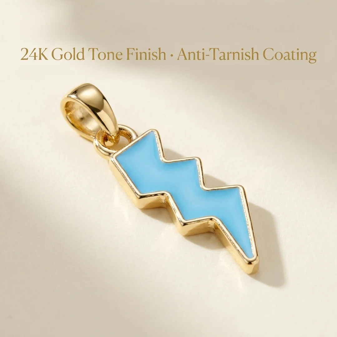 Thunder Pendant - 24K Gold Tone