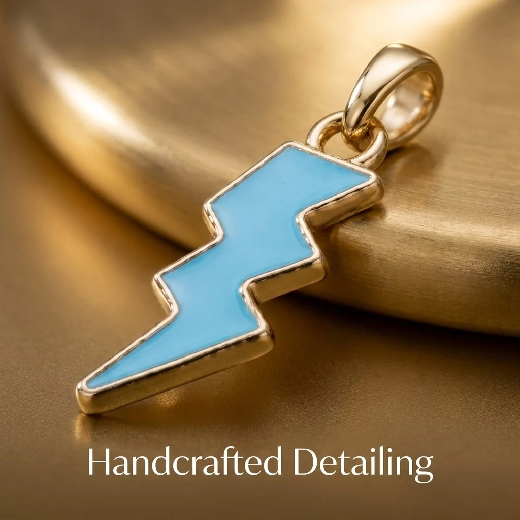 Thunder Pendant - 24K Gold Tone - Image 2