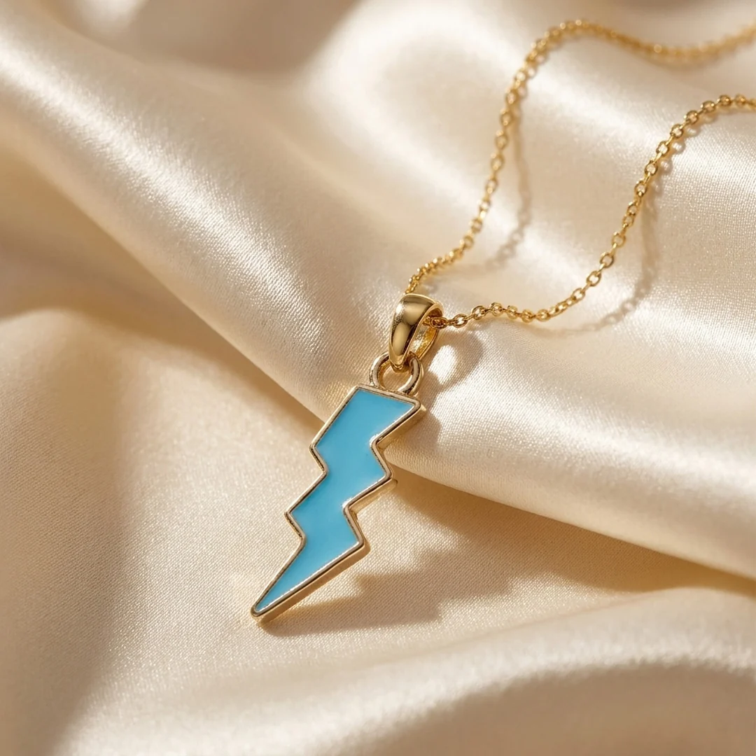 Thunder Pendant - 24K Gold Tone - Image 5