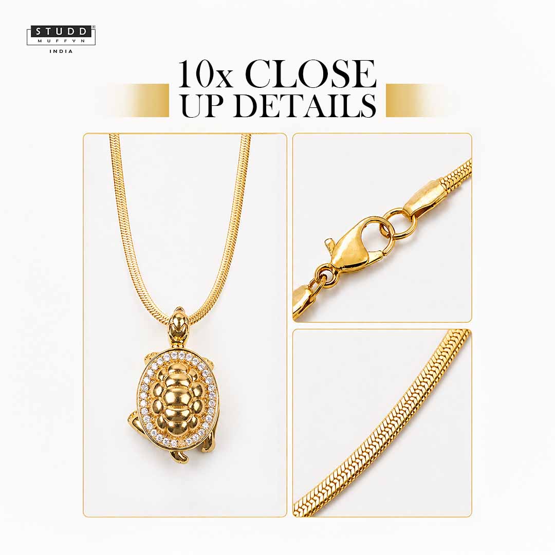 Turtle of Abundance Pendant - 24K Gold Plated - Image 5