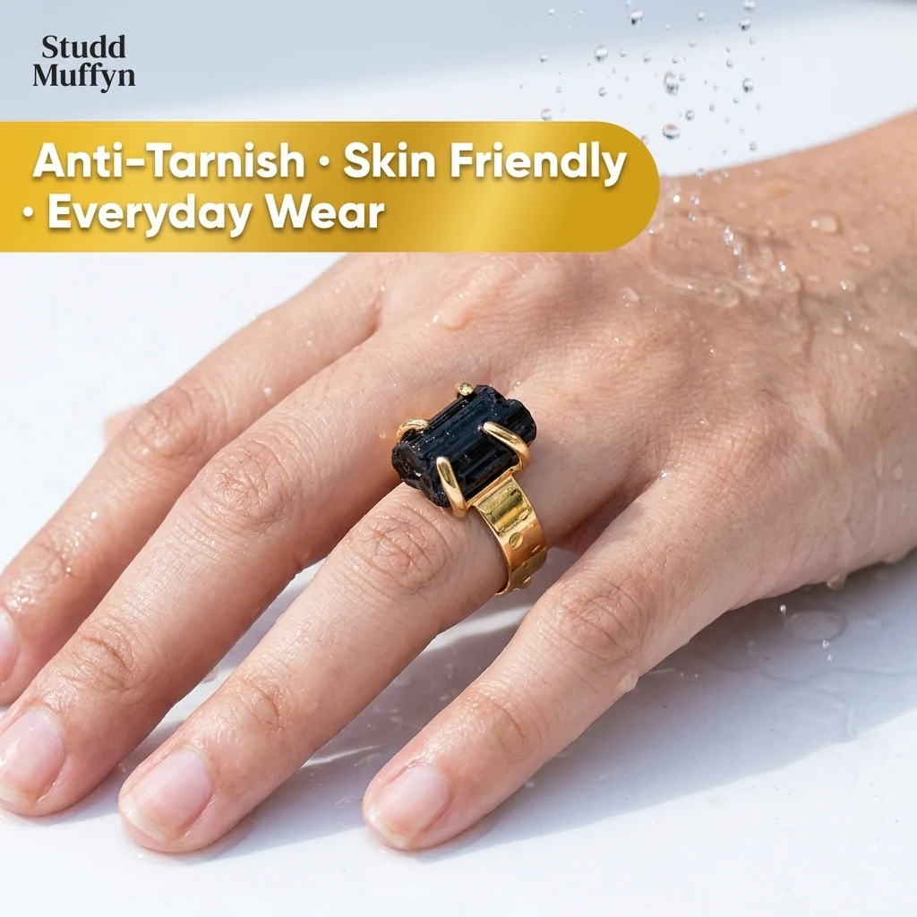 Black Tourmaline Golden Ring - Image 11
