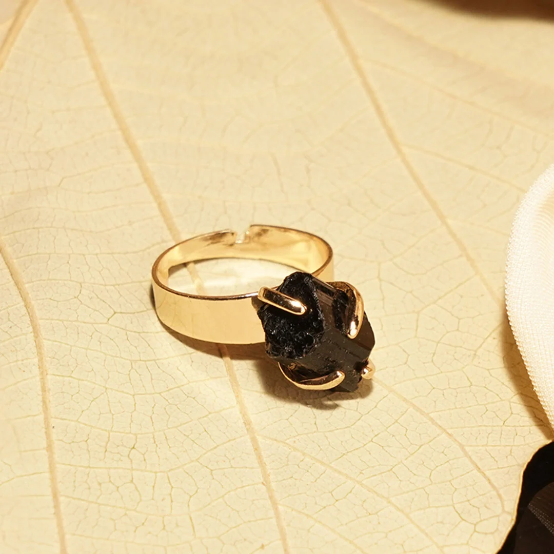 Black Tourmaline Golden Ring - Image 4
